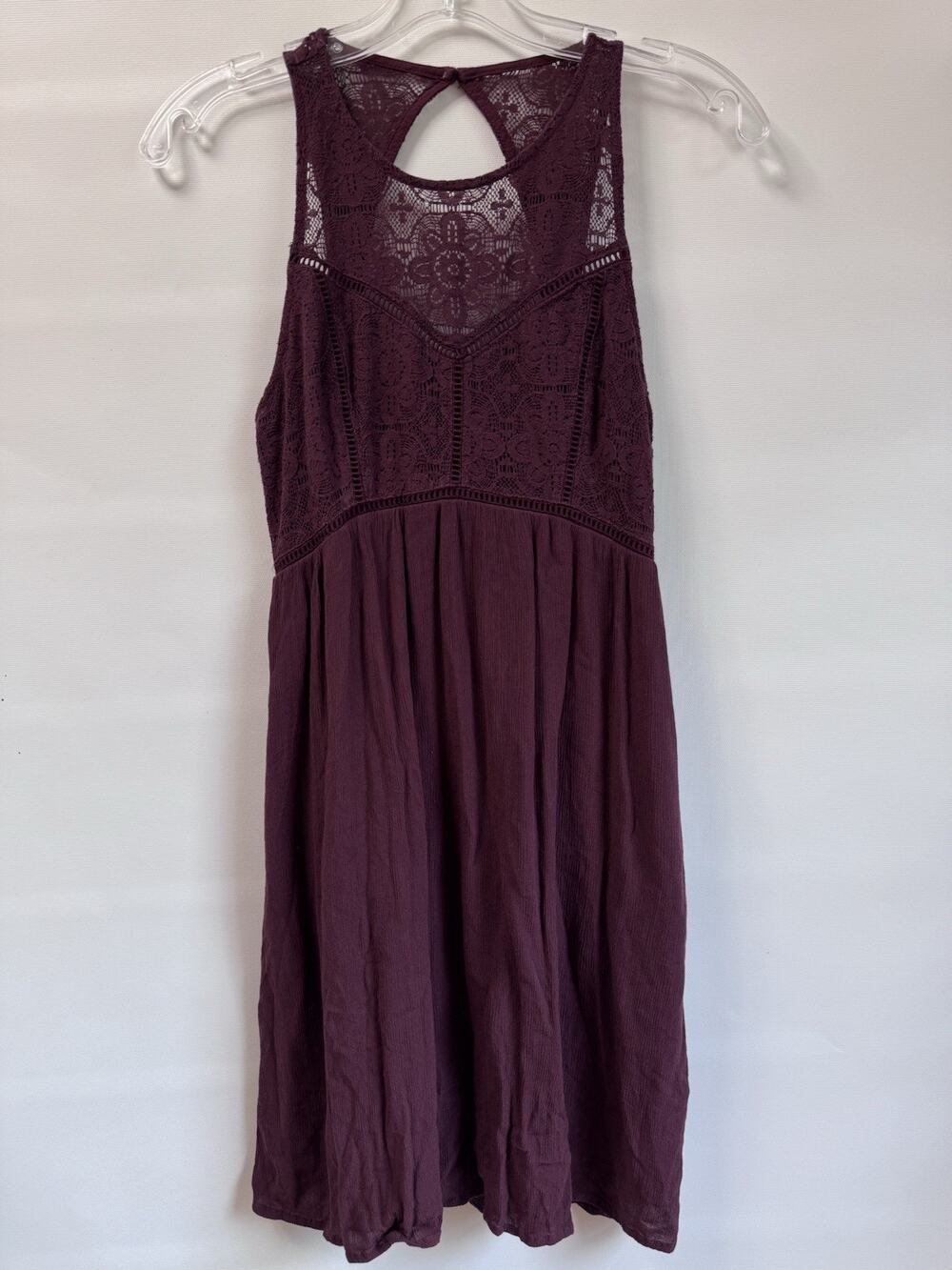 Abercrombie & Fitch Burgundy Lace Sleeveless Midi Dress Size S